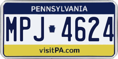 PA license plate MPJ4624