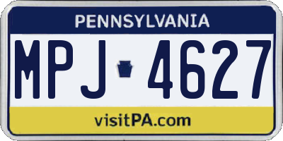 PA license plate MPJ4627