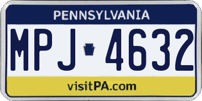 PA license plate MPJ4632