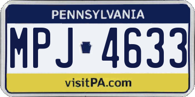 PA license plate MPJ4633