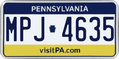 PA license plate MPJ4635