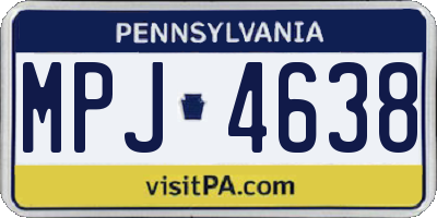 PA license plate MPJ4638