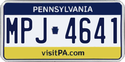 PA license plate MPJ4641