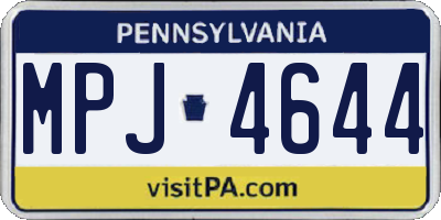 PA license plate MPJ4644