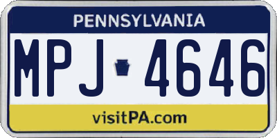 PA license plate MPJ4646