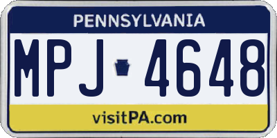 PA license plate MPJ4648