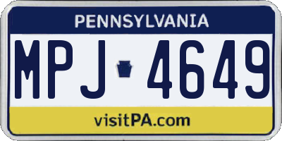 PA license plate MPJ4649