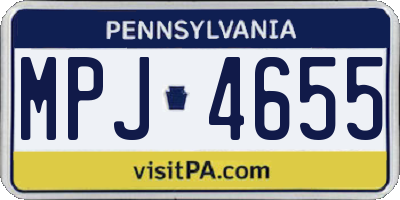 PA license plate MPJ4655