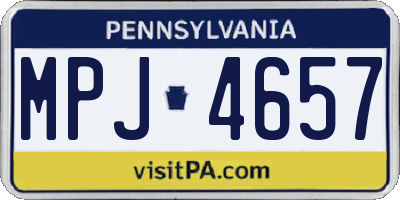 PA license plate MPJ4657