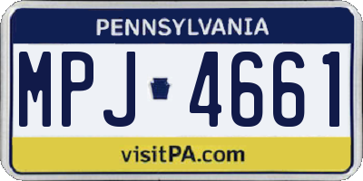 PA license plate MPJ4661