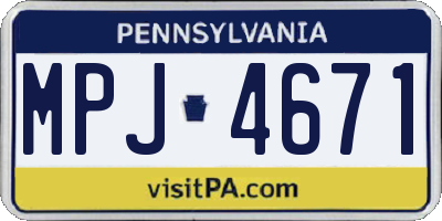 PA license plate MPJ4671