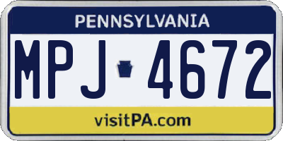 PA license plate MPJ4672