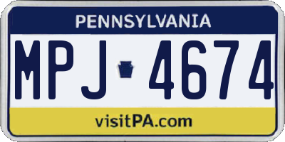 PA license plate MPJ4674