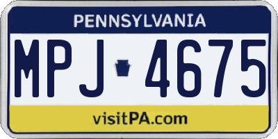 PA license plate MPJ4675