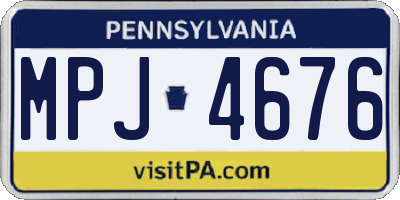 PA license plate MPJ4676
