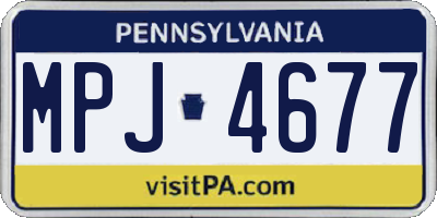 PA license plate MPJ4677