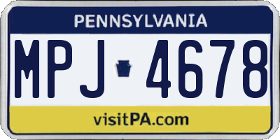 PA license plate MPJ4678