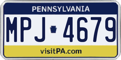 PA license plate MPJ4679