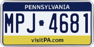 PA license plate MPJ4681