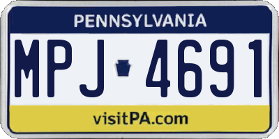 PA license plate MPJ4691