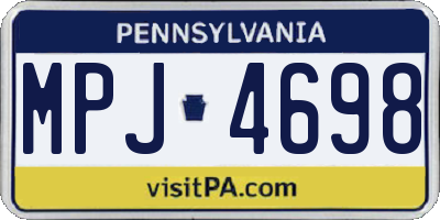 PA license plate MPJ4698