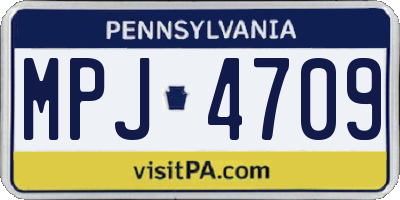 PA license plate MPJ4709
