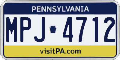 PA license plate MPJ4712