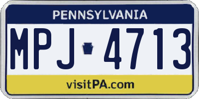 PA license plate MPJ4713