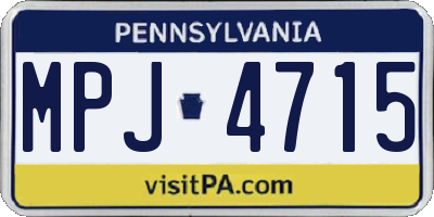 PA license plate MPJ4715