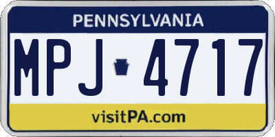 PA license plate MPJ4717