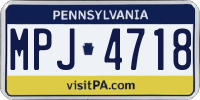 PA license plate MPJ4718
