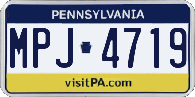 PA license plate MPJ4719
