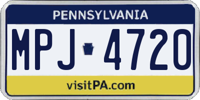 PA license plate MPJ4720