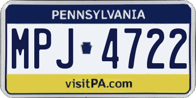 PA license plate MPJ4722