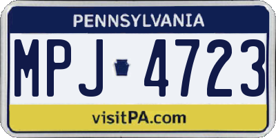 PA license plate MPJ4723