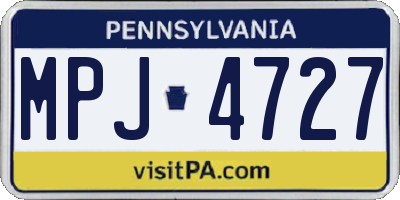 PA license plate MPJ4727