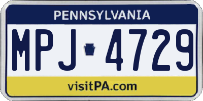 PA license plate MPJ4729