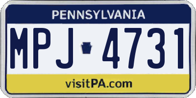 PA license plate MPJ4731