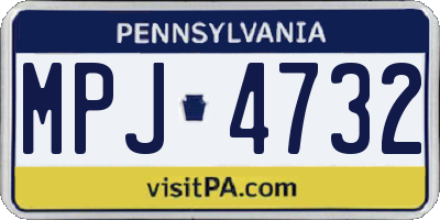 PA license plate MPJ4732