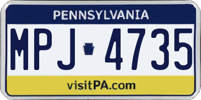 PA license plate MPJ4735
