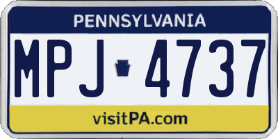 PA license plate MPJ4737