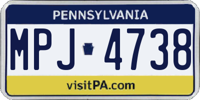 PA license plate MPJ4738
