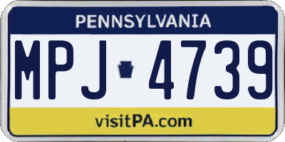 PA license plate MPJ4739