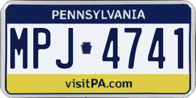 PA license plate MPJ4741