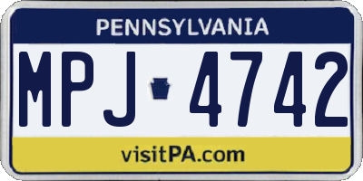PA license plate MPJ4742