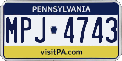 PA license plate MPJ4743