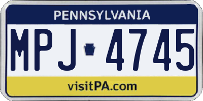 PA license plate MPJ4745
