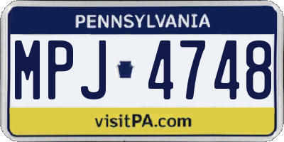 PA license plate MPJ4748