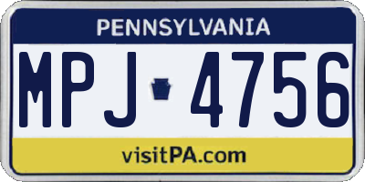 PA license plate MPJ4756