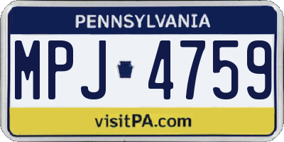 PA license plate MPJ4759